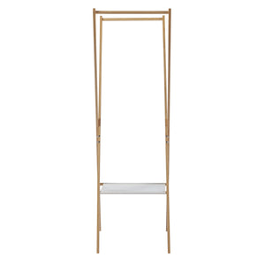 [en.casa] Bamboe kledingrek Iisalmi 156x50x57 cm houtkleurig en wit