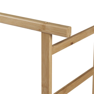 [en.casa] Bamboe kledingrek Ilmajok op wielen 147x70x36 cm houtkleurig