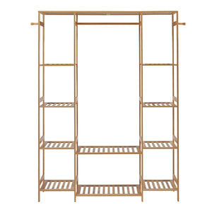 [en.casa] Kledingkast Ilomantsi bamboe open kast 165x122x35 cm