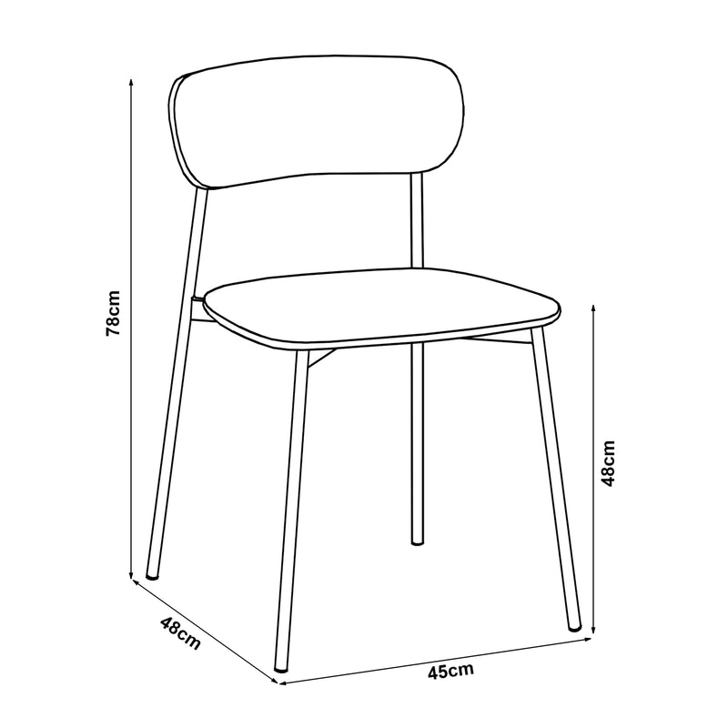 Maatschets [en.casa] Eetkamerstoel set van 2 Jyväskylä 78x45x48 cm beige en zwart