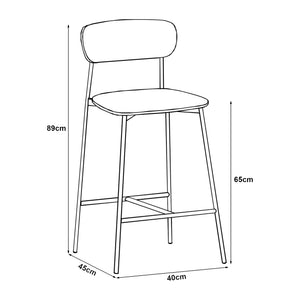 [en.casa] Barkruk set van 2 Jyväskylä 89x40x45 cm beige en zwart