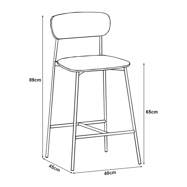 [en.casa] Barkruk set van 2 Jyväskylä 89x40x45 cm beige en zwart