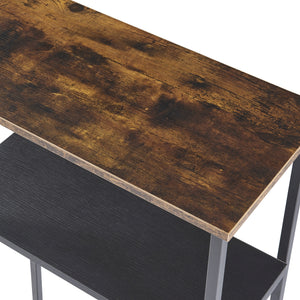 [en.casa] Brandhout rek Turku houtopslag 112x60x30 cm zwart en houtkleurig donker