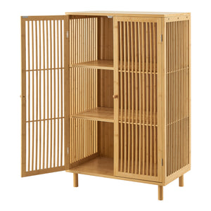 Armoire basse Grong bambou 110 x 66 x 40 cm naturel [en.casa]