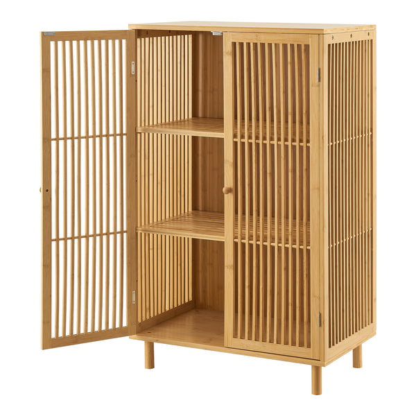 Armoire basse Grong bambou 110 x 66 x 40 cm naturel [en.casa]