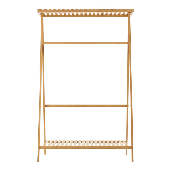 [en.casa] Bamboe kledingrek Horten 140x90x45 cm houtkleurig