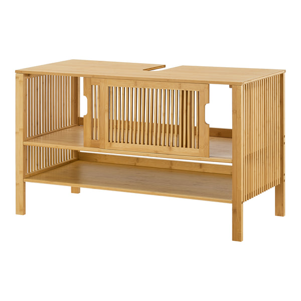 Meuble sous lavabo Hvaler bambou 60 x 100 x 45 cm naturel [en.casa]