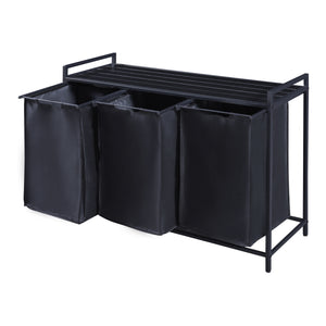 [en.casa] Wasmand Saltvik met 3 zakken 75,5x102,5x38 cm zwart