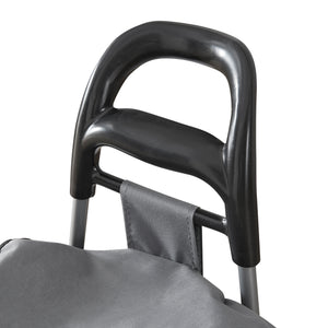 [en.casa] Boodschappentrolley Aaby 95,5x35x29 cm donkergrijs en zwart