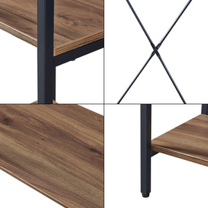 [en.casa] Kledingkast Hvidovre open kast 170x100x35 cm zwart en houtkleurig