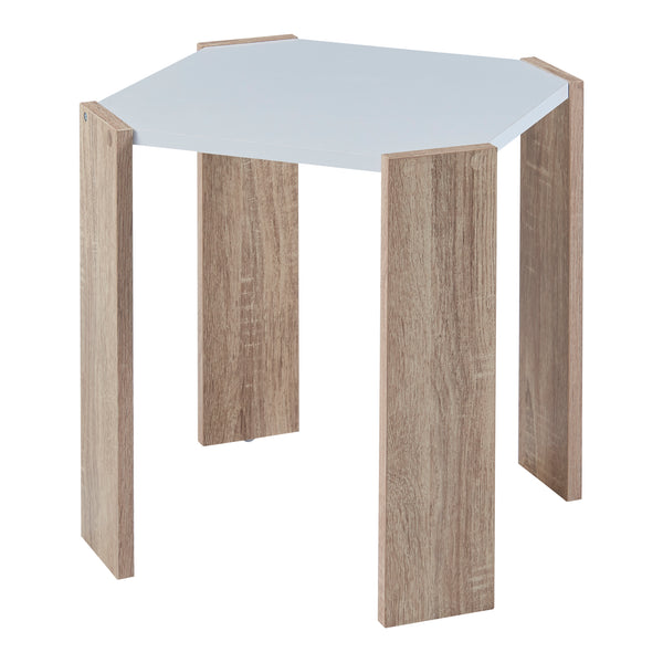 [en.casa] Bijzettafel set van 3 Rantasalmi eikenkleurig en wit