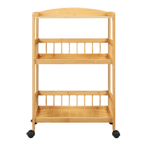 Keukentrolley Huddinge 80x53x30 cm naturel en zwart [en.casa]