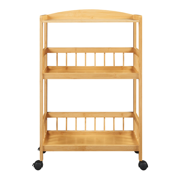 Keukentrolley Huddinge 80x53x30 cm naturel en zwart [en.casa]