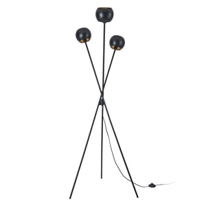 lux.pro Staande lamp Nykvarn vloerlamp 161 cm 3xE14 zwart en goudkleurig