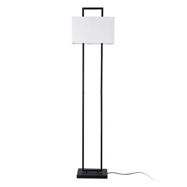 Lampadaire Sigdal avec douille E27 métal polyester hauteur 165 cm noir blanc lux.pro