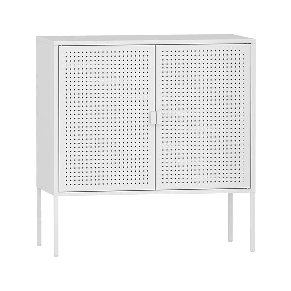 Buffet Castelli acier 83 x 80 x 40 cm blanc [en.casa]