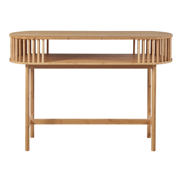 Table console Pomarkku avec étagère bambou 120 x 39 x 85 cm naturel [en.casa]