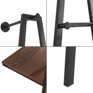 Portemanteau mural Bjørnafjorden 174 x 56 x 40 cm noir effet noyer [en.casa]