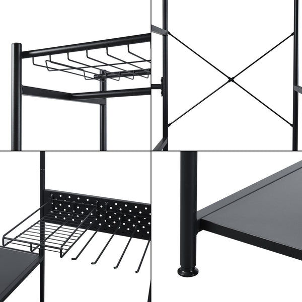 Portemanteau Brønnøy acier 182 x 90 x 46 cm noir [en.casa]