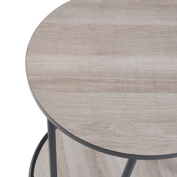 [en.casa] Bijzettafel Ylöjärvi 61x44x44 cm zwart en eikenkleurig