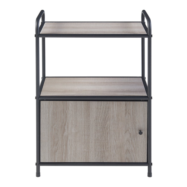 [en.casa] Nachtkast Gulen 60x43x33 cm zwart en eikenkleurig