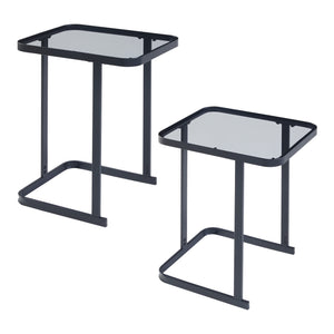 [en.casa] Bijzettafel set van 2 Laxå zwart