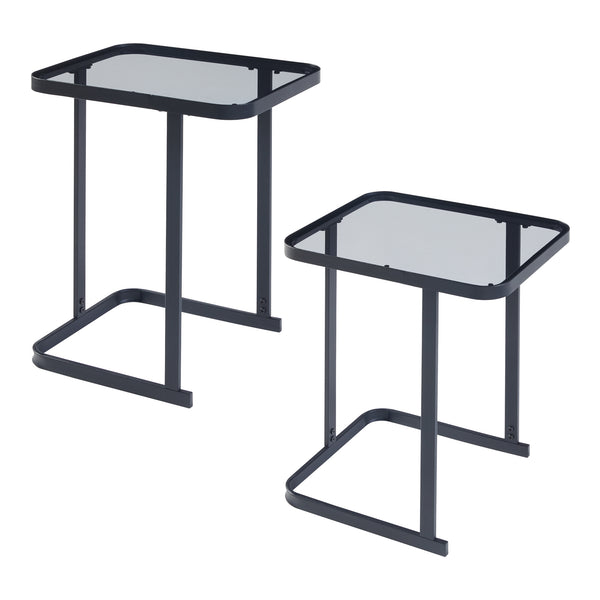[en.casa] Bijzettafel set van 2 Laxå zwart