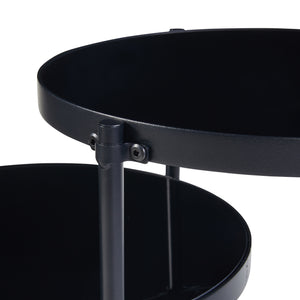 Table d'appoint Mölndal avec 3 plateaux métal 70 x 58 x 37 cm noir [en.casa]