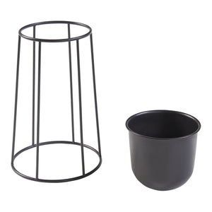 Set de 2 porte-plantes Nesseby de tailles variées avec cache-pots métal noir [en.casa]