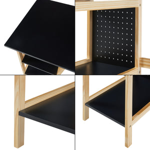 Bureau Dønna 120x60x75 cm mdf zwart en houtkleurig [en.casa]