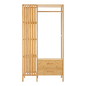Kledingkast Varanger bamboe open kast 185x100x45 cm naturel [en.casa]
