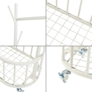 [en.casa] Kledingrek op wielen Risør 175x60x32 cm wit