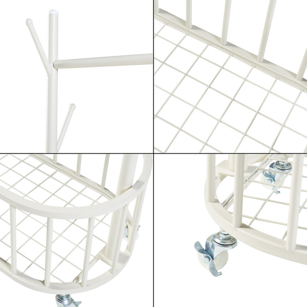 [en.casa] Kledingrek op wielen Risør 175x60x32 cm wit