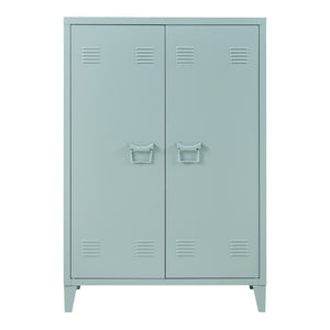 Casier de bureau métallique Oripää à 2 portes 110 x 75 x 33 cm bleu gris [en.casa]