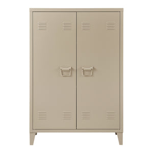 Casier de bureau métallique Oripää à 2 portes 110 x 75 x 33 cm camel [en.casa]