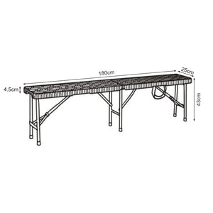 Tuinbank Mark set van 2 opvouwbaar 180x25x43 cm rotan look zwart [en.casa]