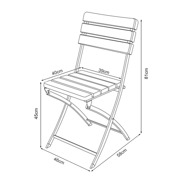Klapstoel Lillestrøm set van 2 tuinstoelen 81x46x58 cm houtlook donkerbruin [en.casa]