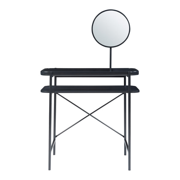 Kaptafel Hjelmeland met spiegel 129x80x44 cm zwart [en.casa]