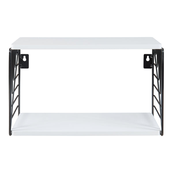Étagère murale Moss 39 x 18 x 23 cm noir blanc [en.casa]