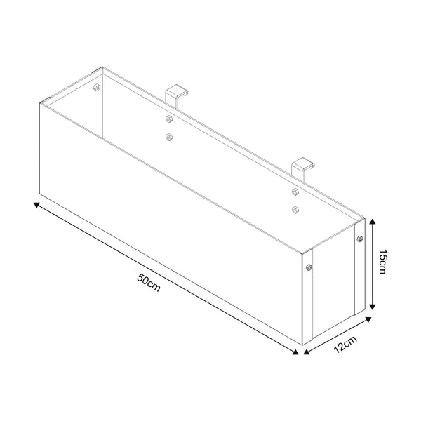 Jardinière suspendue Achtkarspelen acier galvanisé 50 x 12 x 15 cm anthracite [en.casa]