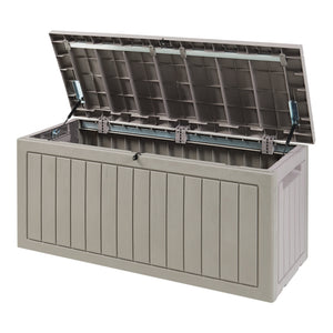 Tuin opbergbox Filetto 124x52,5x57 cm beige en houtkleurig casa.pro