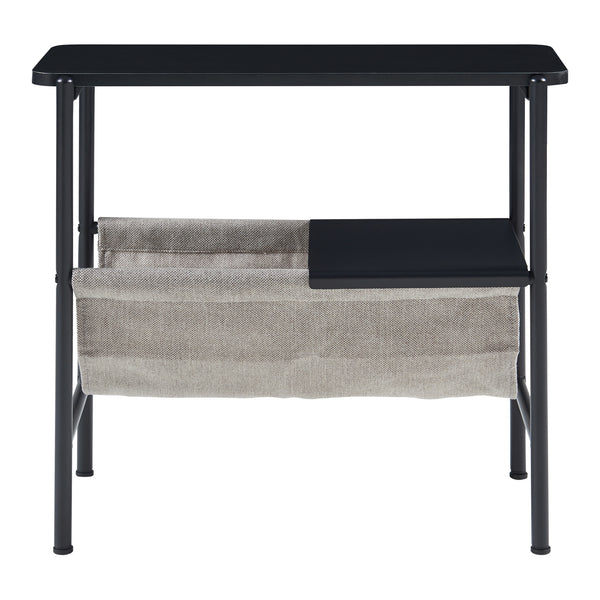 Table d'appoint Samnanger avec porte-revues 60 x 28 x 53 cm noir gris [en.casa]