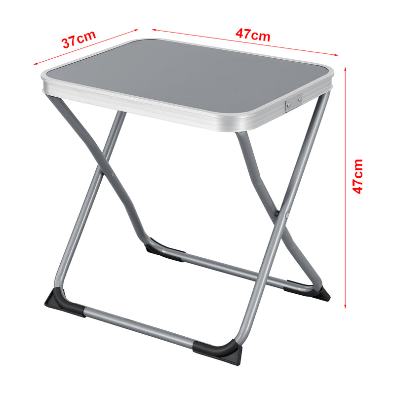 Croquis coté Tabouret et table de camping 2 en 1 Barete 47 x 47 x 37 cm gris [en.casa]