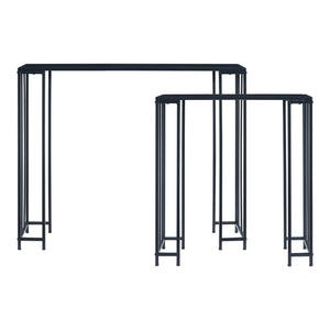 Set 2 de tables consoles gigognes Ørsta noir [en.casa]