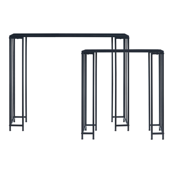 Set 2 de tables consoles gigognes Ørsta noir [en.casa]