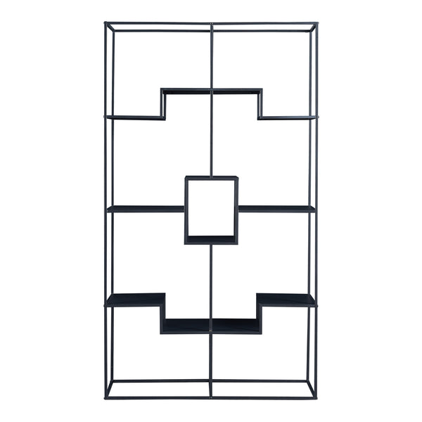 Boekenkast Råde open kast metaal 180x100x35 cm zwart [en.casa]