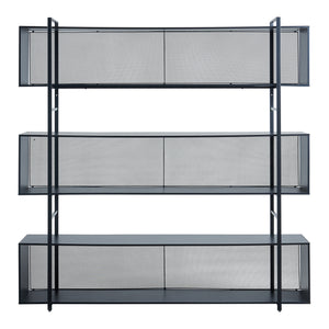 Boekenkast Randaberg open kast 180x180x33 cm zwart [en.casa]
