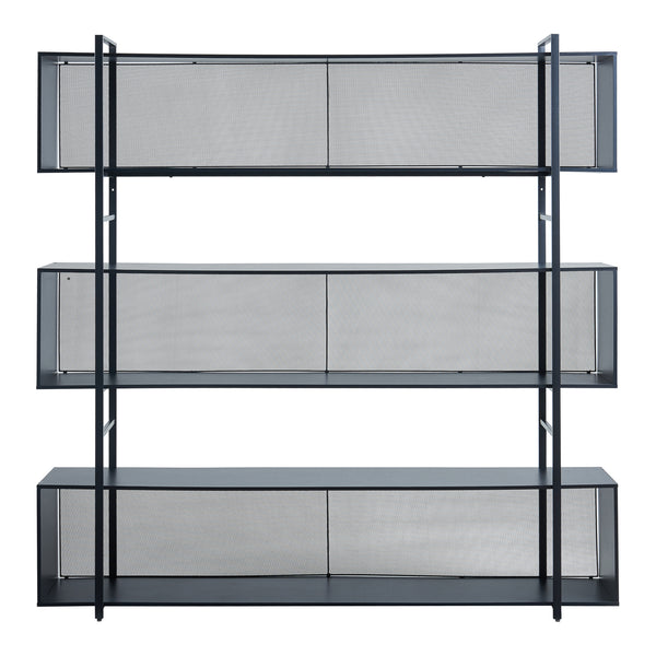 Boekenkast Randaberg open kast 180x180x33 cm zwart [en.casa]