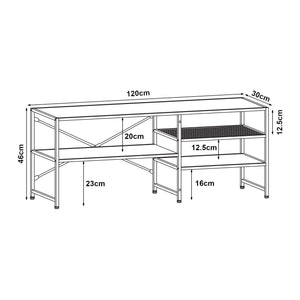 TV meubel Västiarharg 120x30x46 cm zwart en walnootkleurig [en.casa]