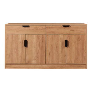 Buffet Varkaus MDF 75 x 140 x 40 cm effet chêne [en.casa]